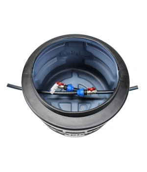 Camin vane HDPE triplustrat D.560 H.500 negru cu capac si instalatie 3/4