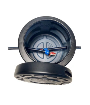 Camin vane HDPE triplustrat D.560 H.500 negru cu capac si instalatie 1