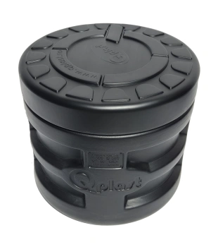 Camin HDPE triplustrat D.560 H.500 negru cu capac si 2 garnituri D.25 instalate