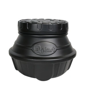 Camin HDPE triplustrat D.800 H.600 negru cu capac