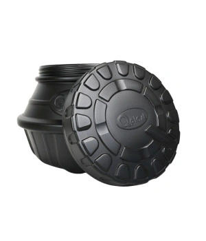 Camin HDPE triplustrat D.800 H.600 negru cu capac