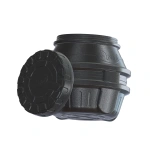 Camin apometru HDPE triplustrat D.800 H.750 negru cu capac