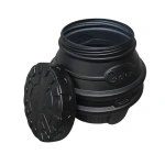 Camin apometru HDPE triplustrat D.800 H.750 negru cu capac