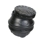 Camin apometru HDPE triplustrat D.800 H.750 negru cu capac