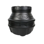 Camin apometru HDPE triplustrat D.800 H.750 negru cu capac