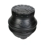 Camin apometru HDPE triplustrat D.800 H.750 negru cu capac