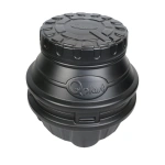 Camin apometru HDPE triplustrat D.800 H.750 negru cu capac