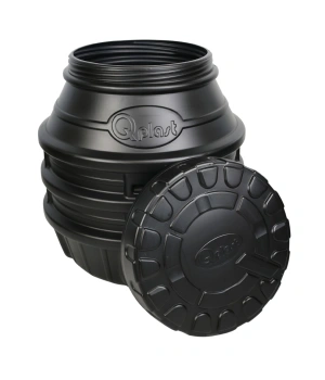 Camin apometru HDPE triplustrat D.800 H.900 negru cu capac