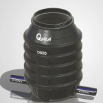 Camin apometru HDPE triplustrat D.800 H.1200 negru cu capac