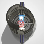 Camin apometru HDPE triplustrat D.800 H.1200 negru cu capac