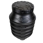 Camin apometru HDPE triplustrat D.800 H.1200 negru cu capac