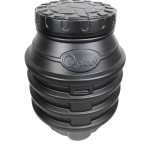 Camin apometru HDPE triplustrat D.800 H.1200 negru cu capac