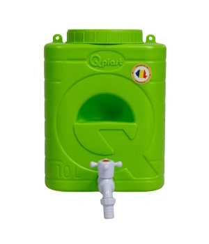Rezervor apă 10L cu robinet – mini chiuvetă portabilă pentru grădină, camping, fără curent (verde)