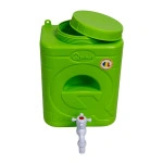 Rezervor apă 10L cu robinet – mini chiuvetă portabilă pentru grădină, camping, fără curent (verde)
